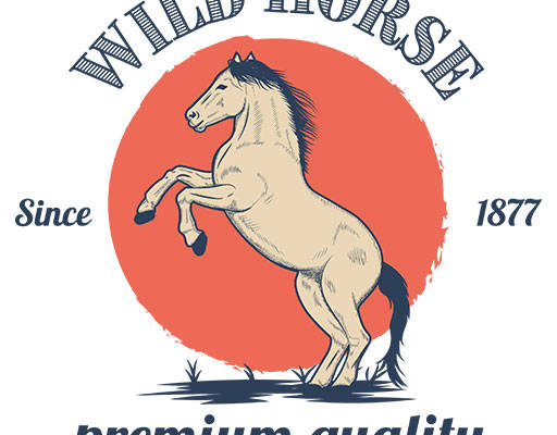 卡通马矢量手写英文字母矢量手绘马动物矢量骏马