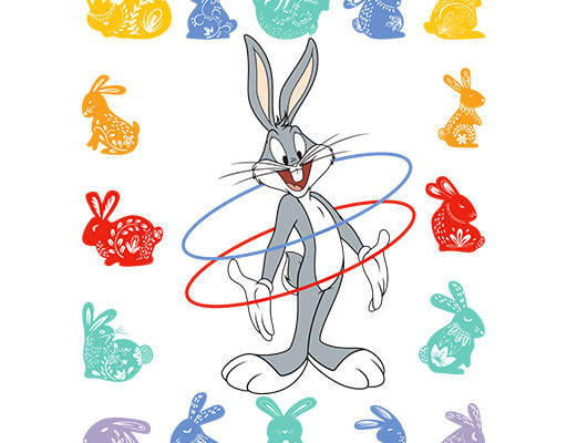 卡通兔八哥矢量手绘卡通兔子剪影矢量彩色兔子矢量