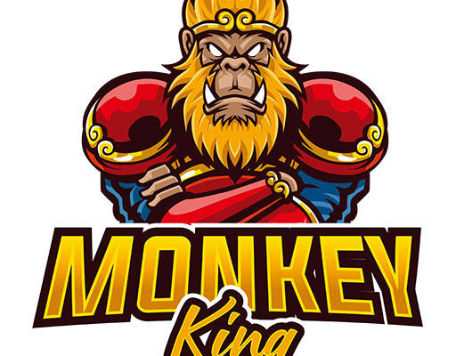 卡通猴子矢量齐天大圣矢量手绘卡通动物英文字母矢量