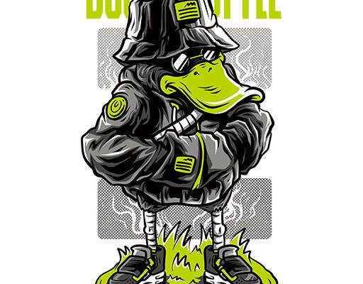 卡通鸭子矢量涂鸦卡通动物简笔卡通动物手绘卡通鸭子