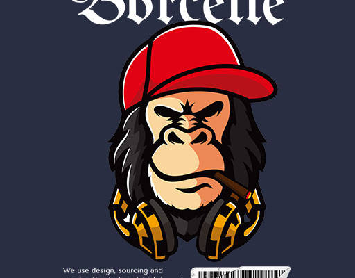 卡通动物头像矢量戴帽子的大猩猩矢量卡通猴子头像