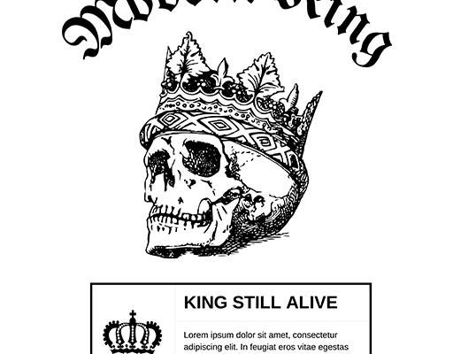 卡通骷髅头矢量手绘卡通骨头戴皇冠的骷髅头