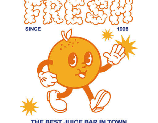 卡通水果矢量手绘卡通橘子手写英文字母矢量