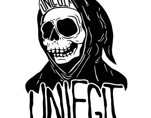 卡通骷髅头矢量手绘卡通骷髅死神图案