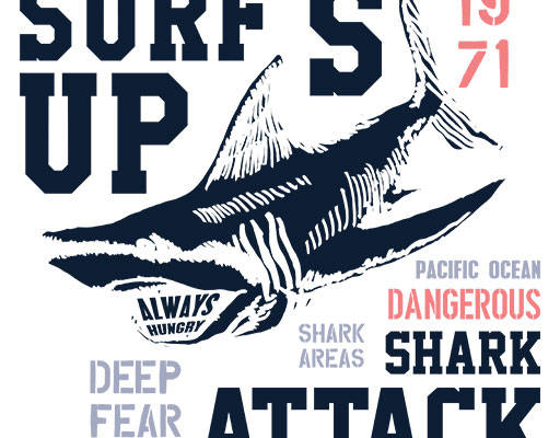 卡通鲨鱼矢量手绘卡通动物英文字母数字