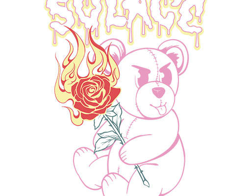 卡通小熊矢量手绘卡通矢量玫瑰花朵矢量涂鸦英文字母矢量小熊线条