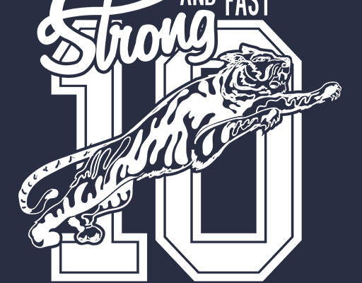 卡通老虎矢量手绘卡通动物手写英文字母数字字母10