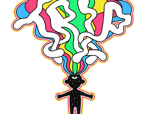 卡通人物矢量手写英文字母彩色彩虹变形英文字母外星人