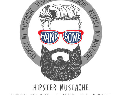 卡通人物头像手写英文字母戴眼镜的男人头像