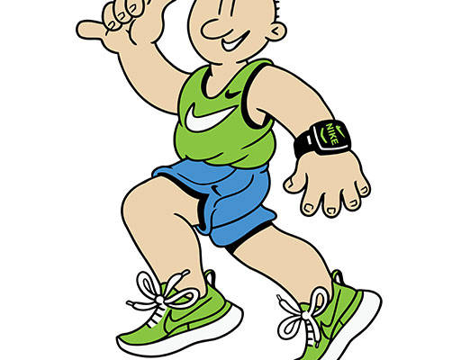 卡通男孩矢量手绘卡通人物简笔卡通男孩跑步男孩