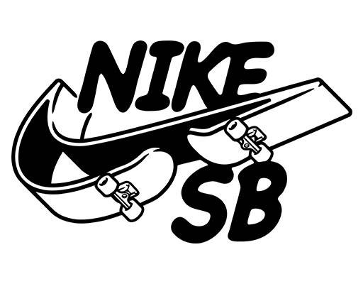 卡通英文字母矢量耐克标志矢量立体勾图案滑板图案