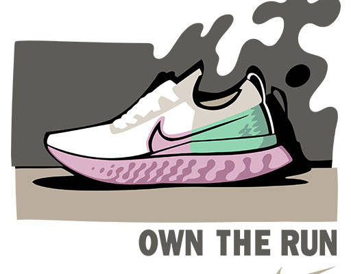 卡通鞋子矢量耐克鞋子简笔卡通鞋子手绘鞋子跑鞋