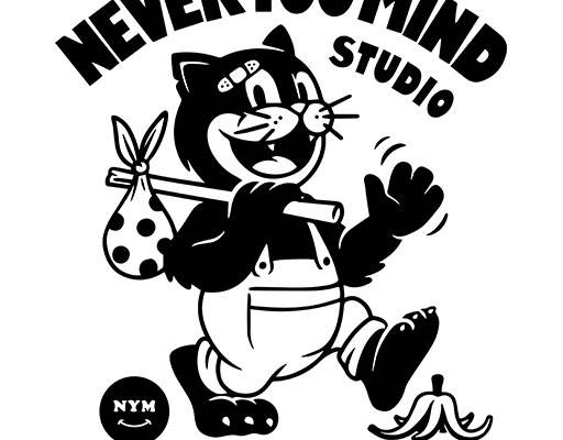 卡通猫咪矢量手绘卡通动物简笔卡通动物黑色猫矢量