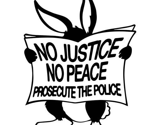 卡通看报纸的兔子矢量手绘卡通动物手写英文字母矢量