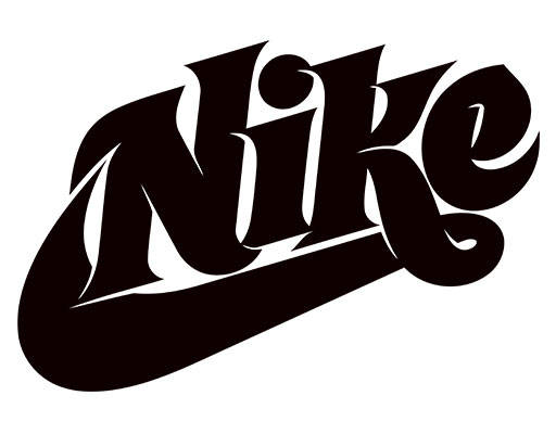 卡通英文字母矢量英文字母剪影数字字母NIKE英文字母