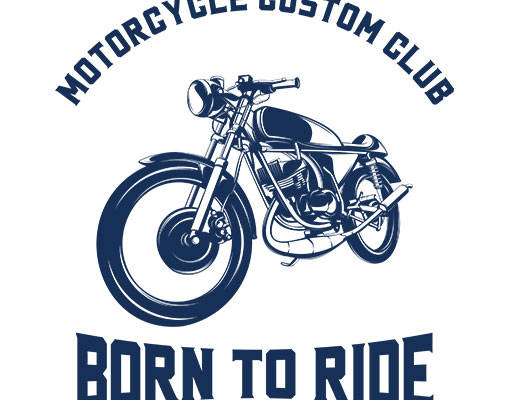 卡通摩托车矢量手绘卡通摩托复古摩托车变形英文字母