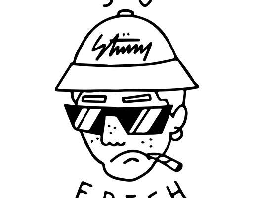 卡通男孩头像戴墨镜的男孩抽烟男孩头像手绘卡通男孩头像