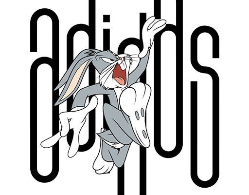 卡通兔八哥矢量手绘卡通动物adidas英文字母