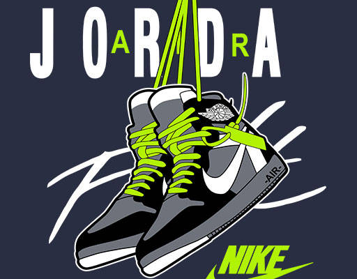 卡通鞋子矢量手绘乔丹鞋子耐克标志矢量