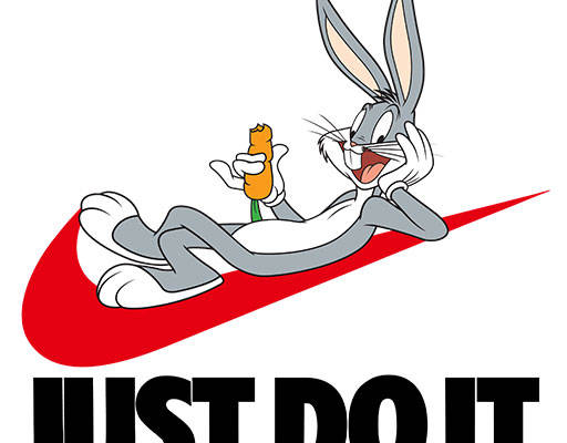 兔八哥图案手绘卡通兔子简笔卡通动物耐克标志