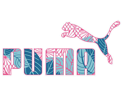 puma彪马英文字母矢量彩色logo卡通豹子剪影图案