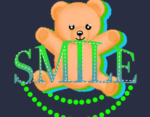 卡通小熊图案彩色英文字母立体小熊