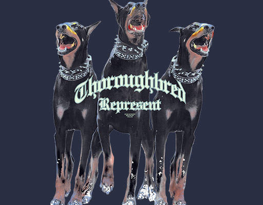 卡通狗图案手绘卡通动物黑色狗三只狗图案凶猛动物