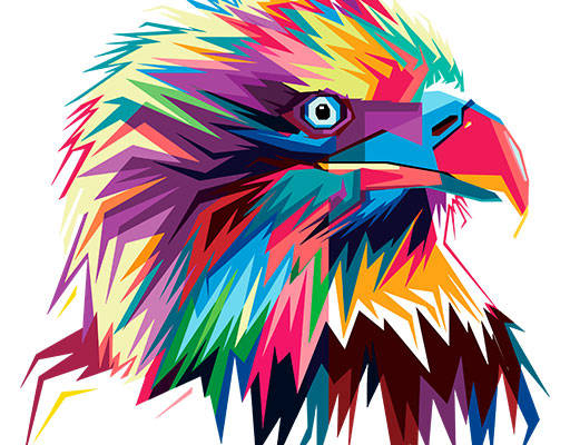 卡通鸟图案手绘卡通动物鸟头像彩色鸟矢量老鹰头像矢量