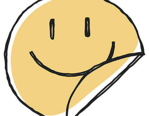 微笑表情矢量手绘卡通图案折叠贴纸图案