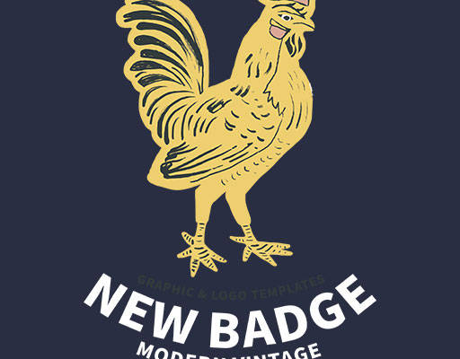 卡通动物矢量手绘公鸡图案卡通动物图案