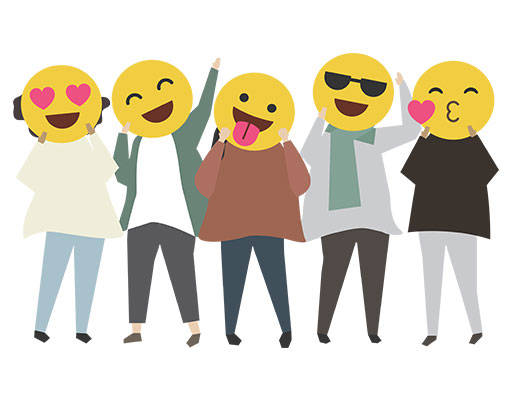 卡通人物矢量微笑表情图案毕业班级图案