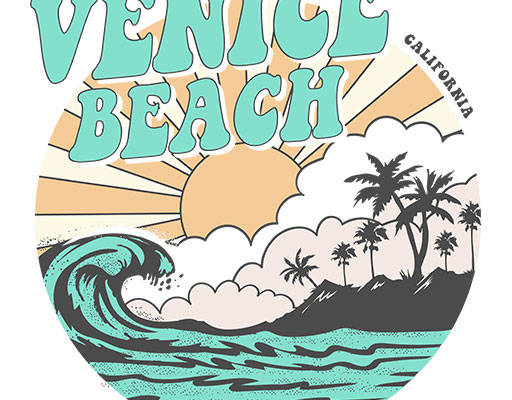 圆形矢量图案简约英文字母风景图案山峰海浪图案太阳