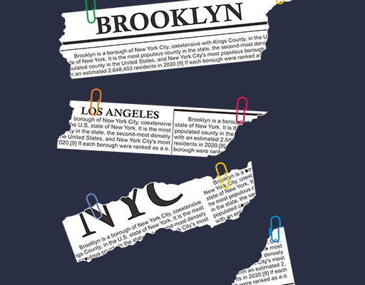 卡通报纸矢量撕裂的报纸纸张别针图案