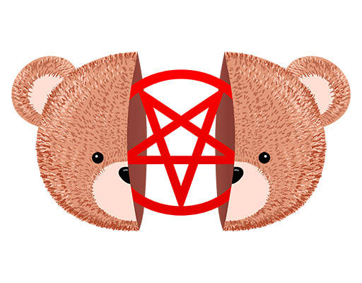 卡通小熊头像手绘卡通小熊五角星裂开的小熊头像