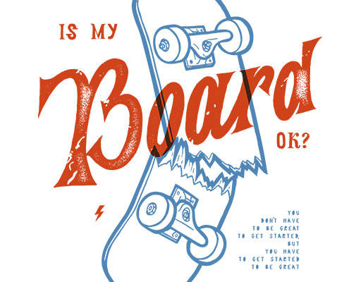 滑板矢量手绘卡通滑板手写英文字母矢量