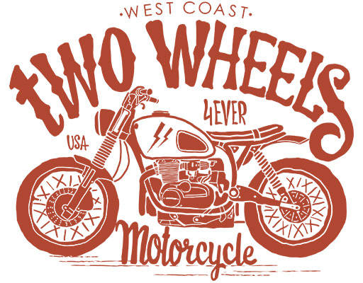 卡通摩托车矢量手绘摩托图案手写英文字母矢量