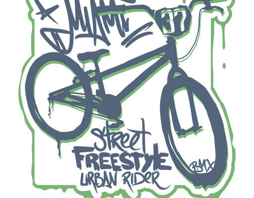 手绘自行车矢量卡通自行车手写英文字母矢量简约文字矢量