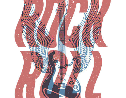 破碎英文字母矢量翅膀吉他矢量手绘吉他简约英文字母音乐图案