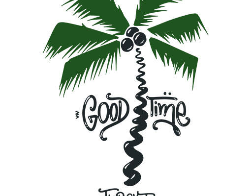 手绘卡椰子树矢量手写英文字母矢量涂鸦英文字母