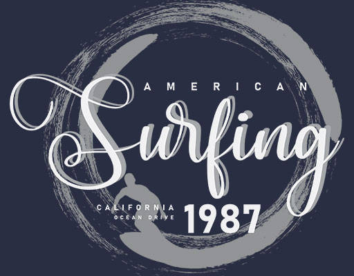 圆形矢量手写英文字母矢量简约文字矢量冲浪人物矢量