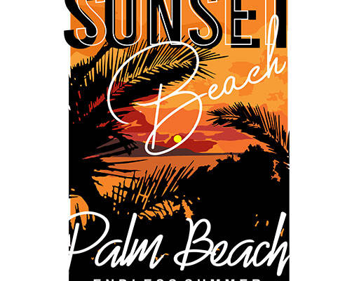 手写英文字母矢量椰子树矢量海洋风景矢量