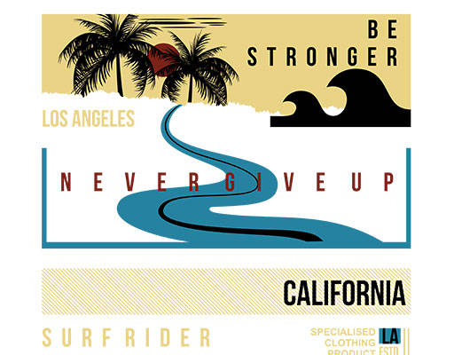 英文字母矢量简约文字矢量椰子树矢量海浪矢量