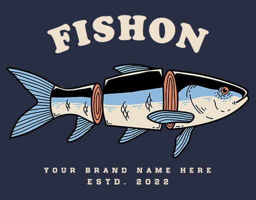 卡通鱼矢量鲫鱼矢量食物矢量手写英文字母矢量