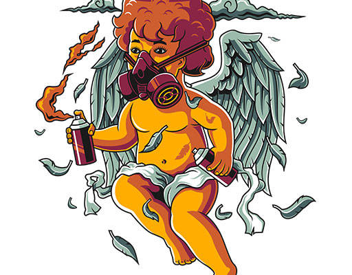 卡通小男孩矢量手绘卡通天使矢量丘比特卡通矢量手绘男孩