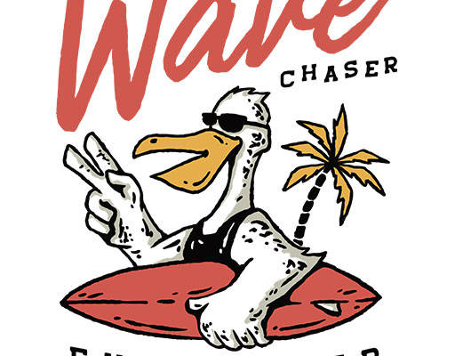 卡通鸭子矢量手绘卡通动物英文字母矢量冲浪鸭子