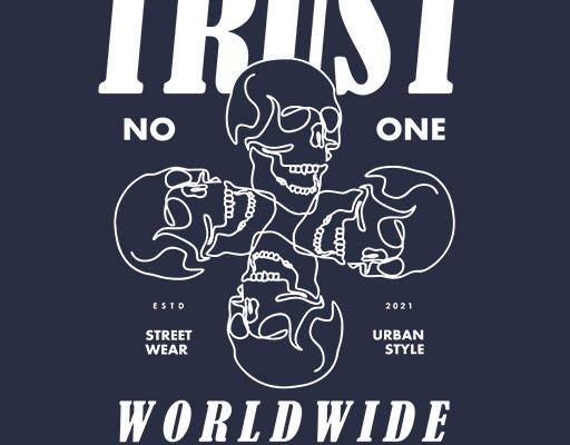 卡通骷髅头矢量手绘骷髅头英文字母矢量