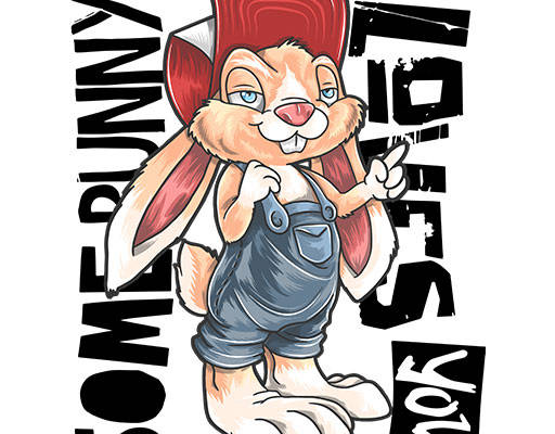 可爱卡通动物小白兔矢量手绘兔子图案