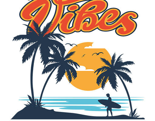 椰子树矢量卡通海滩矢量手写英文字母手绘风景矢量卡通人物日落矢量