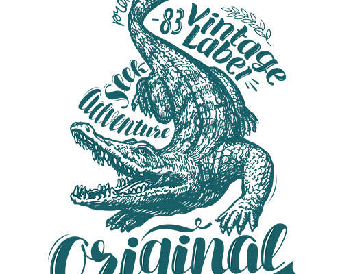 卡通鳄鱼矢量手绘卡通动物英文字母矢量手绘鳄鱼素描