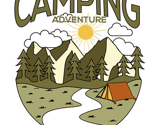 山峰矢量手绘山峰树木矢量英文字母矢量简约文字山峰